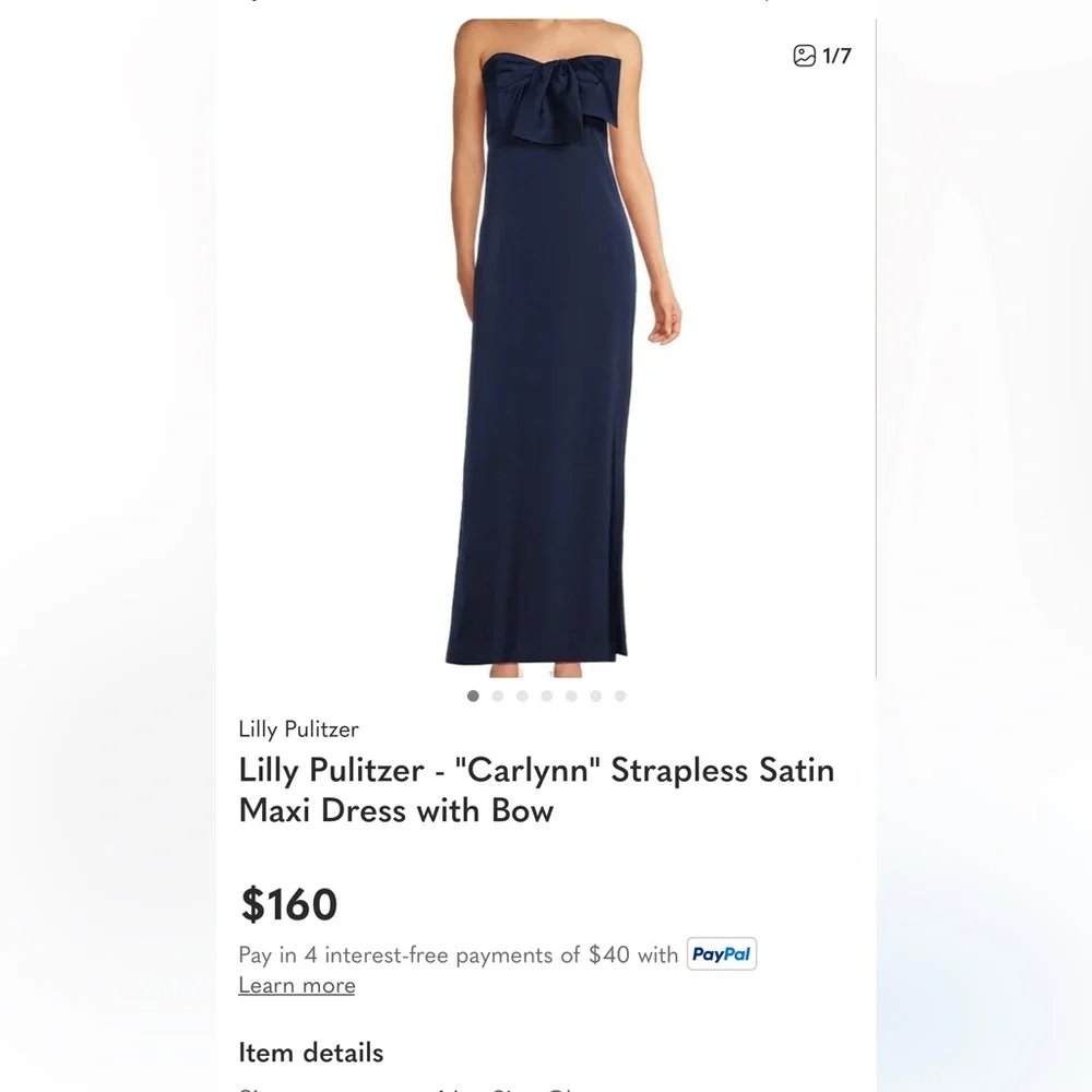 NWT Lilly Pulitzer Carlynn Satin Strapless Maxi Dress - Picture 10 of 11